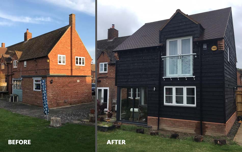 Modern two storey house extension in Kingston Blount, Oxfordshire