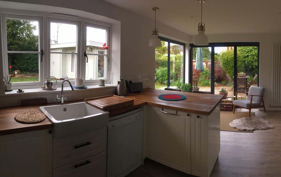 Modern two storey house extension in Kingston Blount, Oxfordshire